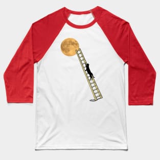 Cat and moon Baseball T-Shirt